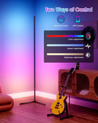 RGB Corner Floor Lamp, 65" Color Changing Modern Corner Lamp with APP Control, Modern LED Lamp with 16 Million Colors & Music Sync for Living Rooms, Bedrooms, and Gaming Rooms
