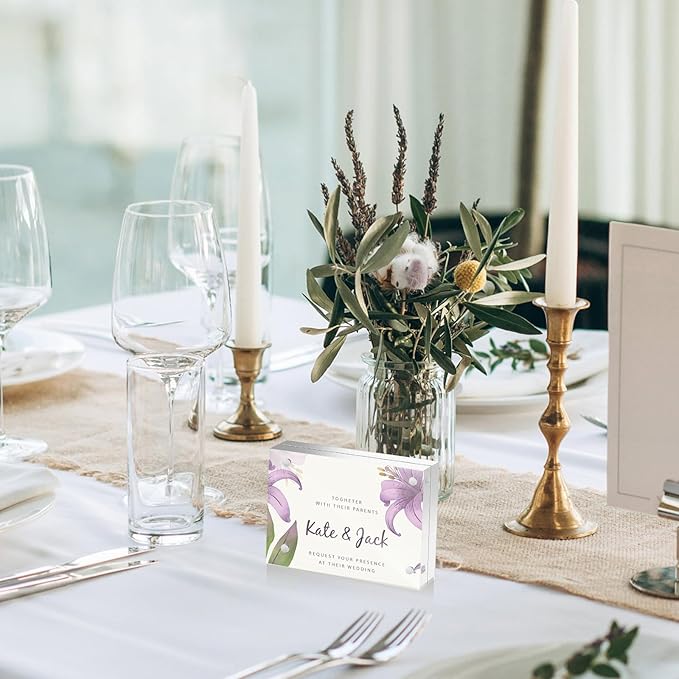 10 Pack Mini Acrylic Picture Frames 2.5 x 3.5 Inch Clear Acrylic Business Card Frame Double Sided Magnetic Photo Block Frames Wallet Size Desktop Display Stand for Office Home