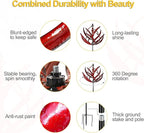 LimeHill Wind Spinner for Garden and Yard - Large Metal Kinetic Wind Sculptures for Outdoor Decor (91 Inches, Burgundy Lotus)