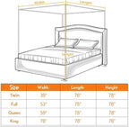 Canopy Bed Frame Post for King Size, Premium Stainless Steel Post Poles, Thicken Canopy Frame, Fit for Four-Corner and Mosquito Curtains
