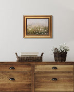 HUARCEY Gold Framed Vintage Wall Art for Living Room Wildflower Field Landscape Decor Aesthetic Mother Day Gift for Mom Oil Painting Flower Wall Print Floral Pictures Canvas Artwork Shelf Decor 8x10in