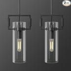 Black Pendant Lights Kitchen Island 2 pack,Modern Glass Knurled Pendant Light,12Inch Copper Kitchen Pendant Lighting Over Island,Farmhouse Island Lights for Kitchen Sink,Bathroom,Bedroom,Dinning Table