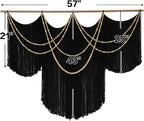 Macrame Wall Hanging Black Yarn Tapestry Home Decor Large Fiber Wall Art Living Room Bedroom Home Wall Decor 57" W x 43" L
