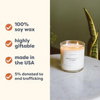 Calyan Wax Co. 2 Wick Candle, Cedar + Tobacco Scented Candle, 37 Hour Burn Time, Aromatherapy Soy Candles, Non Toxic & Vegan Soy Wax, Glass Tumbler Scented Candles, 8.8oz
