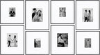 Camden Reed Arcadia 8 Piece Oversized Gallery Wall Frame, 16x20 and 16x16 Inch Matted Frames for Featuring 8x10 and 5x7 Inch Photographs or Art Prints, Black Finish