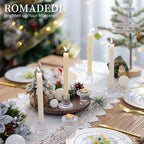 Romadedi Glass Candle Holder for Candlestick - 2Pcs Clear Tapered Wedding Decor Table Centerpiece for Candle Sticks Christmas Party Living Room Dinner Advent Decoration