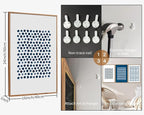 Tinonedraw Navy Blue White Framed Canvas Wall Art Set, Modern Geometric Dots Line Wall Decor, Neutral Abstract Shape Artwork, Cozy Contemporary Art Prints for Bedroom Living Room Office 16"x24"x3