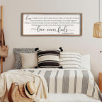 flowtorely Love is Patient, Kind Wall Art Decor 32"X12" Sign 1 Corinthians 13 Bedroom Above Bed Wall Decor Large Bible Verse Quote Scripture Christianity Hanging Sign (Wood)