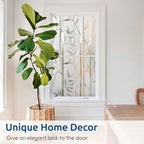 rabbitgoo Window Privacy Film Frosted Bamboo Pattern, Removable UV Blocking Stained Glass Decals Covering Decorative Window Cling for Home, 35.4 in X 6.5 Feet, Regular