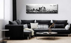 DJSYLIFE Los Angeles Skyline Wall Art Black and White USA Panoramic Cityscape Picture Canvas Prints Artwork for Bedroom Men Room Office Decoration Painting Ready to Hang 13.8"x47.3"