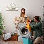 Laundry Sign Wall Decor, Kitchen Wall Art with Plant Print, Rustic Farmhouse Wall Hanging Plaque Home Kitchen Decorative (Laundry), 4.7 x 13.7 inches