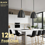 Black Dome Pendant Light 3 Light Socket Large Pendant Light Fixture with Adjustable Pendant Rod 12in Black Gold Pendant Lighting for Kitchen Island Dining Room Kitchen Sink, E26