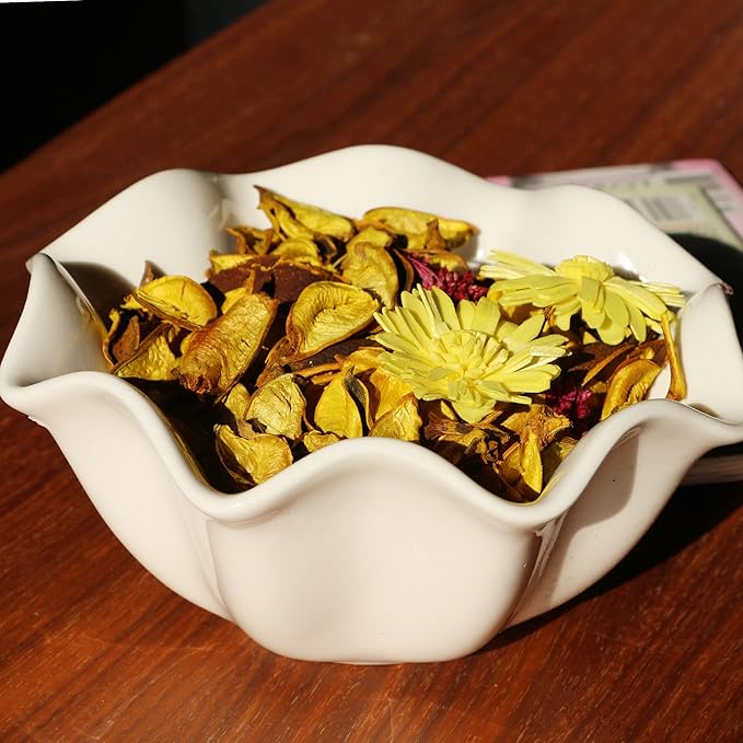 Yellow Potpourri Bags,Lemon Scented Potpourri Bowl Filler,Decorative Dried Flowers, Home Fragrance Sachet of Petal, Bathroom Vase Decor -Mini