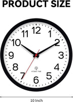AKCISOT Atomic 10 Inch Wall Clock Analog Clocks for Indoor Kitchen, Battery Operated Clock for Bedroom Office Classroom Living Room(Black)