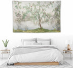 HZOHNAGO Japanese Tapestry Tree Misty Garden Lake Printed Wall Tapestry Ink Painting Wall Hanging for Bedroom Living Room Dorm 60" W x 40" H