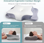 Cervical Neck Pillow for Pain Relief Sleeping, Contour Memory Foam Pillows, Ergonomic Side Sleeper Pillows for Adults, Cooling Orthopedic Neck Support Pillow for Back Stomach Sleepers