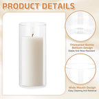 uxcell Hurricane Candle Holder (H:5.9" OD:2.6"), Pillar Floating Candles Holder Clear Glass Cylinder Flower Vases for Table Centerpiece Wedding Party Home Decoration 2Pcs
