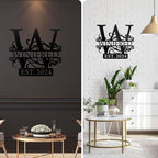 Custom Metal Signs | Last Name Sign | Split Letter Monogram Wall Decor | Custom Outdoor Signs | Personalized Wedding Gift | Housewarming Couples Gift | Outdoor Metal Sign | Metal Art