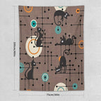 ICMOLYYENLO Boho Medieval Cat Tapestry, Abstract Atomic Starburst Geometric Aesthetic Art Wall Hanging For Bedroom Living Room Dormitory 60x80 Inches
