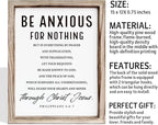 Christian Wooden Wall Signs, Farmhouse Home Decor, Christian Hanging Decor, Living Room Decors, Framed Wall Plaque Sign 15 * 11.5 inches, Be Anxious for Nothing Sign