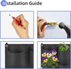 36 Pockets Hanging Planter Bags, Hanging Vertical Wall Mounted Plant Planting Grow Bags, Herb Garden Planter Outdoor Indoor Growing Bag, Gardening Vertical Greening Flower Container(1m×1m, Black)