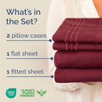 Cal King Size 4 Piece Sheet Set - Comfy Breathable & Cooling Bed Sheets Set - Hotel Luxury Bedding for Women, Men, Kids, Teens, Boys & Girls - Deep Pockets, Soft, Wrinkle Free - Oeko-Tex - Burgundy
