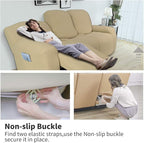 Easy-Going 8 Pieces Recliner Sofa Stretch Sofa Slipcover Sofa Cover Furniture Protector Couch Soft with Elastic Bottom Kids, Spandex Jacquard Fabric Small Checks Beige