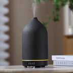 200ML Ceramic Essential Oil Diffuser - Ultrasonic Aromatherapy & Humidifier with 7-Color LED Lights, Auto Shut-Off, Black, 1H/3H/6H Timer | Scent for Home, Office, Yoga