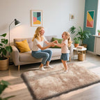 Shag Area Rug for Bedroom 3x5,Fluffy Area Rugs for Living Room,Soft Fuzzy Rug Non-Shedding Indoor Plush Carpet for Kids Bedroom Nursery Dorm Home Decor,Tie-Dyed Beige