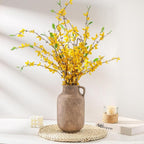 Ceramic Flower Vase Home Decor - 9.7 inch Large Table Flowers Vases Living Room Bedroom Plant Decorations Farmhouse Vintage for Kitchen Shelf Office Coffee Dining Desk House Women (Retro, 9.7")