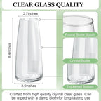 Thenshop 10 Pcs Glass Flower Vases for Centerpieces 8.4" Tall Modern Style Vase Bulk for Bouquet for Home Wedding Party Table Decor House Gifts(Clear)