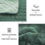 Exclusivo Mezcla Reversible California King Size Quilt Bedding Set with Pillow Shams, Lightweight Quilts Cal King Size, Soft Bedspreads Bed Coverlets for All Seasons - (Dark Green, 112"x104")