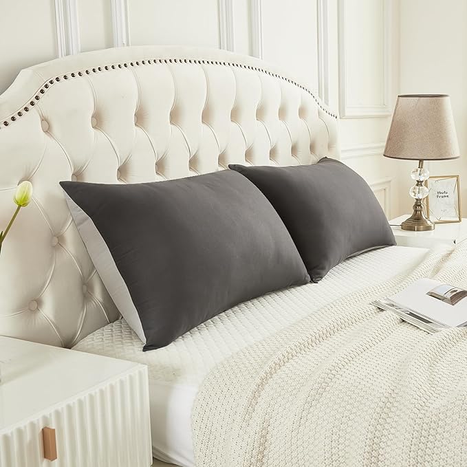 Bed Pillows for Sleeping - Pillows King Size Set of 2 Cooling Luxury Hotel Quality Pillow with Premium Plush Soft Down Alternative Fill for Side Back or Stomach Sleepers - Black, Pack of 2