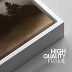 SIGNWIN Framed Canvas Print Wall Art Woodland Nursery Decor Set Misty Dark Mountain Forest Silhouette Nature Wilderness Modern Art Rustic Landscape for Living Room, Bedroom, Office - 16"x24"x3 White