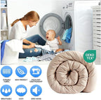 EASELAND Twin Size Down Alternative Comforter - Quilted Duvet Insert for All Seasons, Soft Lightweight with Corner Tabs, Summer Winter Warm Bedding, Beige 64×88 Inches