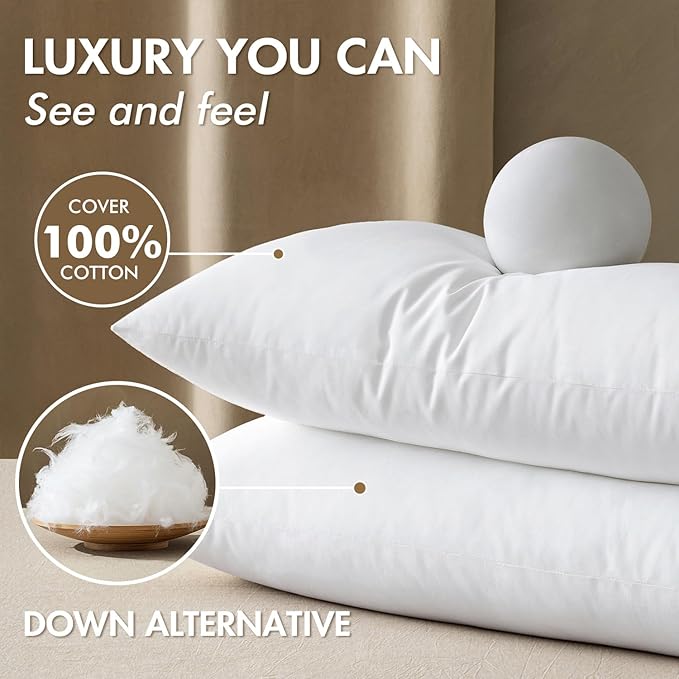 MIULEE 14x36 Down Alternative Pillow Insert Decorative Throw Pillow 14 x 36 Inch Body Bed Sleeping Ultra Soft Fluffy Form for Sofa Couch Bed