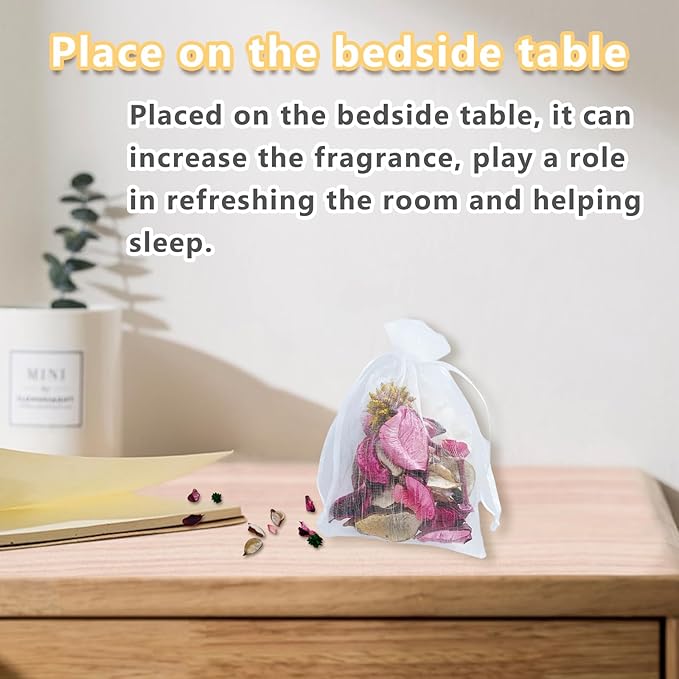 DIY Pink Rose Petal Fragrant Bag Set:1 Pack of Dried Flowers + 5 mesh Bags,Scented Potpourri Bags|Dried Petals for Bowls & Vases| Long-Lasting Aroma for Home Décor, Office, Bathroom, Gift Use.