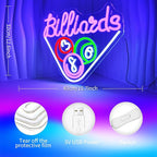 Billiards Neon Signs for Wall Decor Purple LED Light Sign for Preppy Room Decor Light Up Sign for Game Room Birthday Party Decoration USB Powered