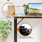 PayLessHere | 32 Inch Computer Desk | Brown | Office Desk with Metal Frame, Adjustable Feet | Water-Resistant, Scratchproof Surface | Sturdy Writing Table for Home Office or Study | Pack of 2
