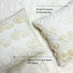 Booque Valley Fall Decorative Pillow Covers Set of 2 Soft Plush Faux Fur Wool Pumpkin Throw Pillowcases for Autumn Halloween Farmhouse Home Decor, 18 x 18 inch, Beige