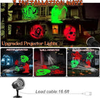 Halloween Projector Lights Outdoor,2025 Upgraded 3D HD Dynamic Skull Ghost Decorations Light,Waterproof Holiday Light,Terror Atmosphere Maker Night Light for Home Window Wall Halloween Decor