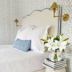 Artificial Flowers Tiger Lily Real Touch with Vase Easter Lily White Lilies Silk Faux Flowers Arrangements in Glass Vase with Faux Water Easter Decor Fake Floral Bulk Bouquet for Office Home Decor