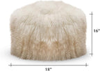 SARO LIFESTYLE Mongolian Lamb Fur Wool Pouf