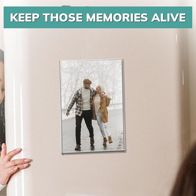 pbf 3-Pack 4x6 & 3-Pack 6x4 Magnetic Picture Frames for Refrigerator | Clear Magnetic Acrylic Frames | Magnetic Photo Holders for Fridge, Locker, Photo Board, Art Display, Sign Holder