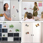 24 Pack Picture Magnets for Refrigerator,More Solution Display Your Photos-12 Pieces Picture Fridge Frames and 12 Pieces Adhesive Magnetic Sheet