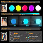 Globe Floor Lamp, 14-inch LED Ball Light with Remote,16 RGB Color Dimmable Rechargeable Nursery Globe Lamp, Waterproof Glowing Orb Light for Indoor Outdoor Lighting Decors