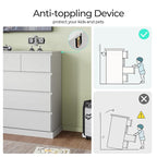 LINSY HOME 10 Drawer Dresser for Bedroom, 53" Wide Chest of Deep Drawers, Modern Farmhouse Wood Dressers with Storage, Large Drawer Organizer for Bedroom, Living Room, Handless Design, White