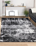 Keen Home Design Area Rugs - 6x9 Non-Shedding, Abstract Rugs for Kitchen, Living Room, Bedroom, Dining Room, Entryway - Size: 5'11" x 9'2", Abstract Black
