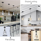Raindrop Pendant Light Set of Two, Black Pendant Lights Kitchen Island, Pendant Lighting Tear Drops Pendant Light Fixtures, Pendant Lights for Kitchen Island Bedroom Bathroom, Included Bulb