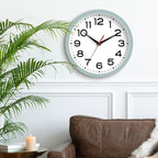 Wall Clock Silent Non-Ticking Modern Clock Battery Operated 12 Inch Small Classic Analog Decorative for Kitchen, Bathroom, Office, Bedroom, Home(Blue Gray)